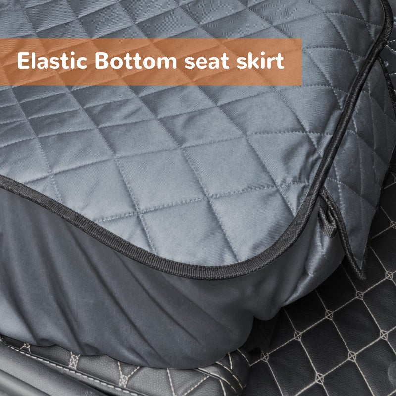 URPOWER Dog Car Seat Cover for Front Seat, Waterproof Pet Car Seat Protector with Pocket & Elastic Skirt, Non-Slip Dog Bucket Seat Covers for Cars, Trucks & SUVs - Image 3